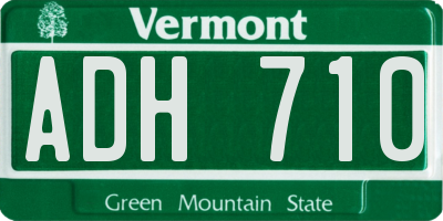 VT license plate ADH710