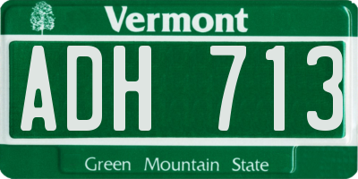 VT license plate ADH713