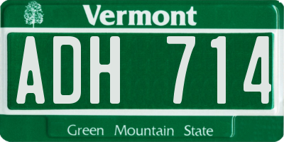 VT license plate ADH714