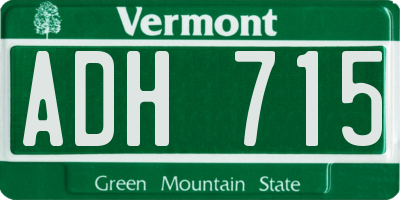 VT license plate ADH715