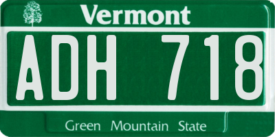 VT license plate ADH718