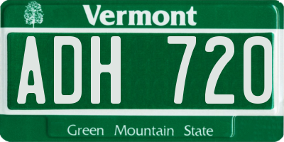 VT license plate ADH720