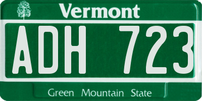 VT license plate ADH723