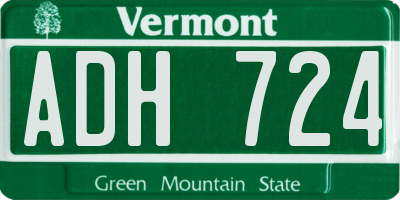 VT license plate ADH724