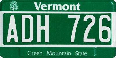 VT license plate ADH726