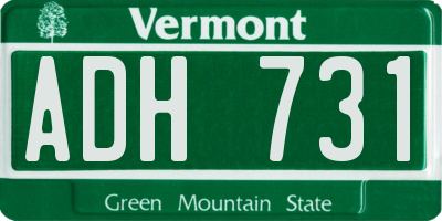 VT license plate ADH731