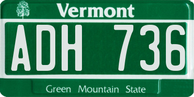VT license plate ADH736