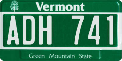 VT license plate ADH741