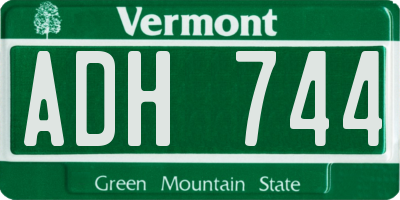 VT license plate ADH744