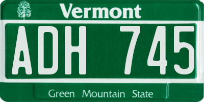 VT license plate ADH745