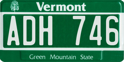 VT license plate ADH746