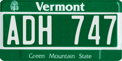 VT license plate ADH747