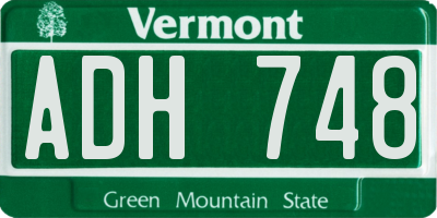 VT license plate ADH748