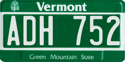 VT license plate ADH752