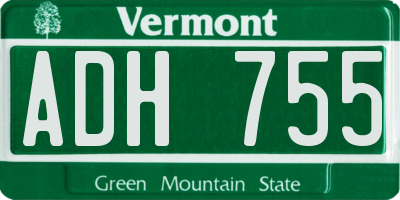 VT license plate ADH755