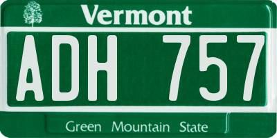 VT license plate ADH757