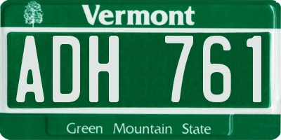 VT license plate ADH761