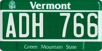 VT license plate ADH766