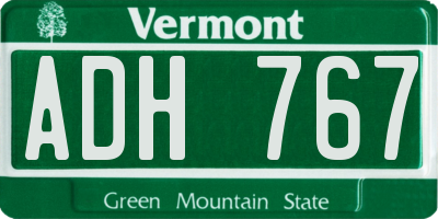 VT license plate ADH767