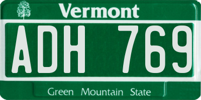 VT license plate ADH769
