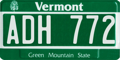 VT license plate ADH772