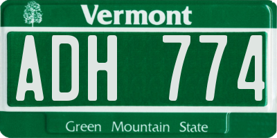 VT license plate ADH774