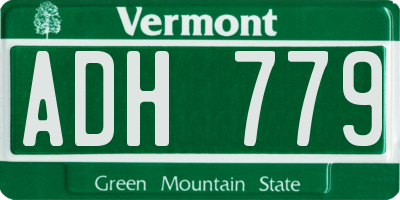 VT license plate ADH779