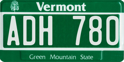 VT license plate ADH780
