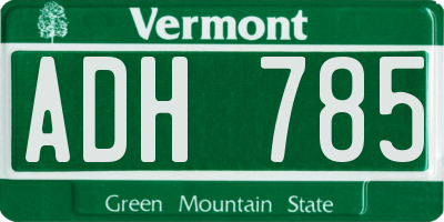 VT license plate ADH785