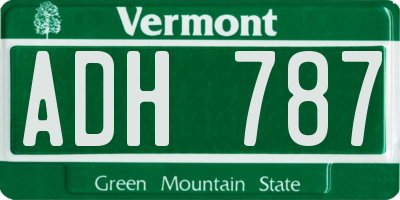VT license plate ADH787