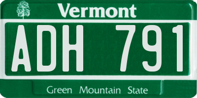 VT license plate ADH791