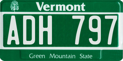 VT license plate ADH797