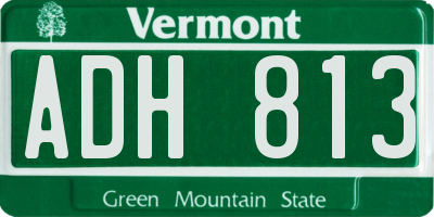 VT license plate ADH813