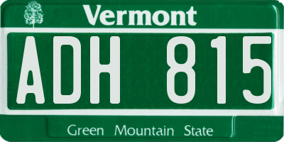 VT license plate ADH815