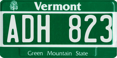 VT license plate ADH823