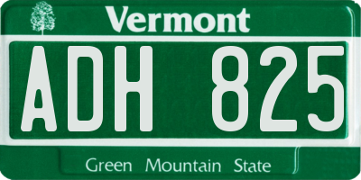 VT license plate ADH825