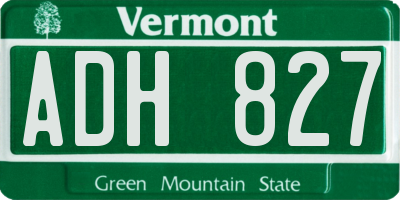 VT license plate ADH827