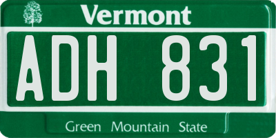 VT license plate ADH831