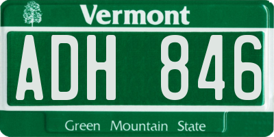 VT license plate ADH846