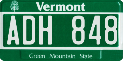 VT license plate ADH848