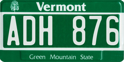 VT license plate ADH876
