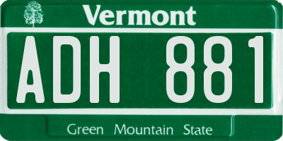 VT license plate ADH881