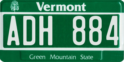 VT license plate ADH884