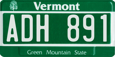VT license plate ADH891