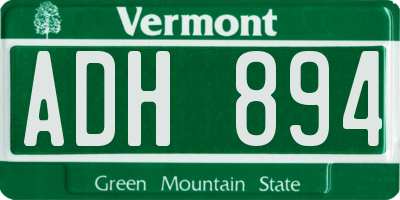 VT license plate ADH894