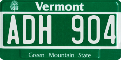 VT license plate ADH904