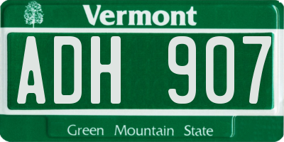 VT license plate ADH907