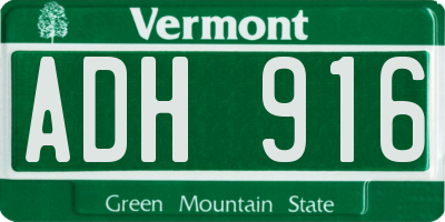 VT license plate ADH916