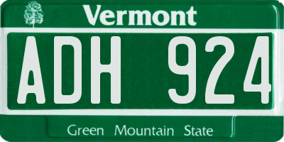VT license plate ADH924