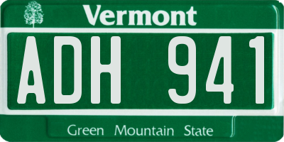 VT license plate ADH941